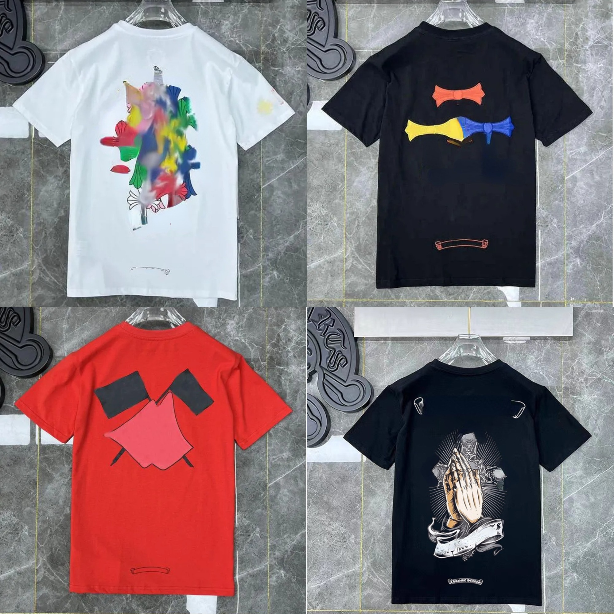 Men's Designer t shirt Graphic Tee Hip Hop Street Wear Cotton Casual Applique Fabric Embroidered Loose Short Sleeve Clothes