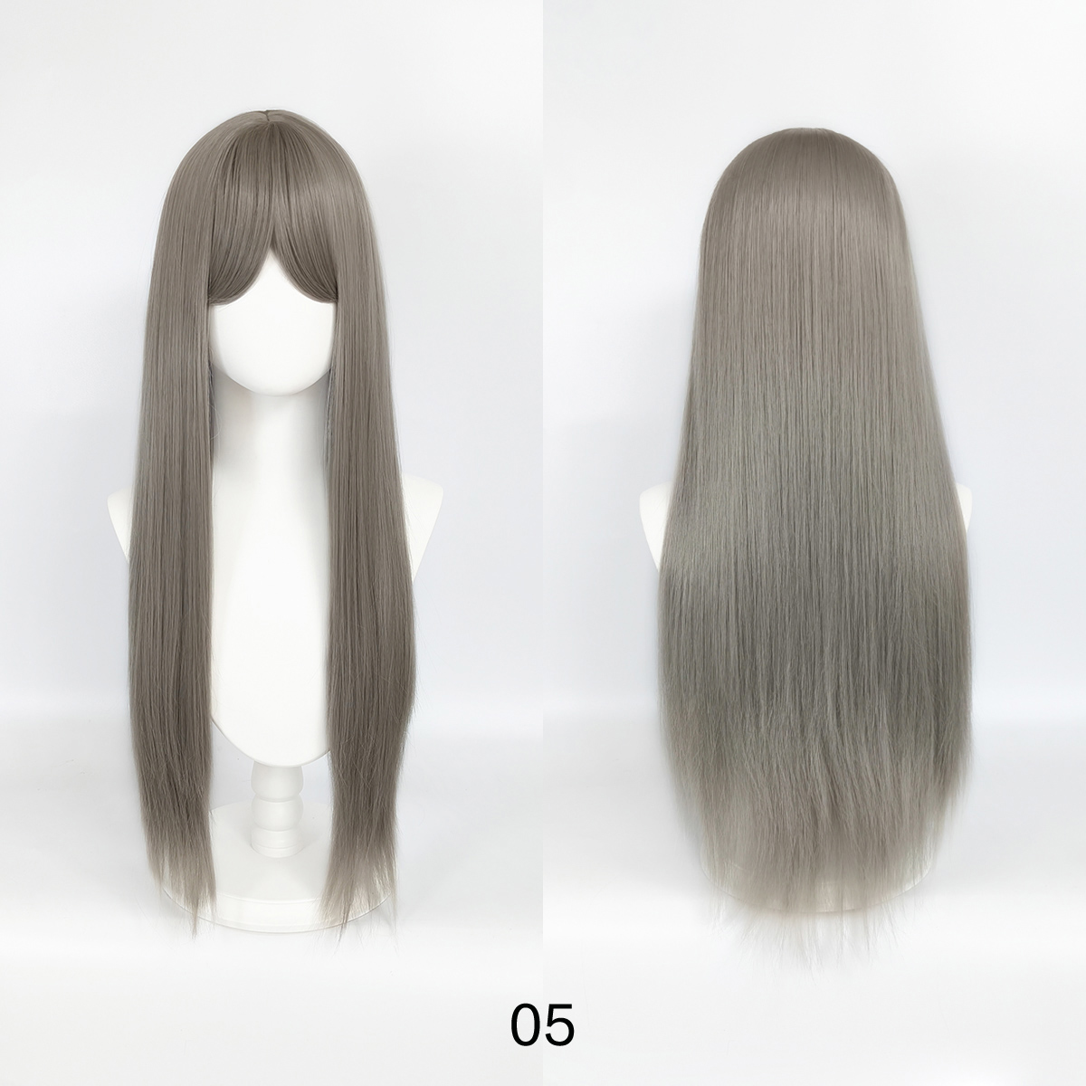 Japanese style long straight hair with air bangs face-framing wig, fashionable cosplay full headpiece