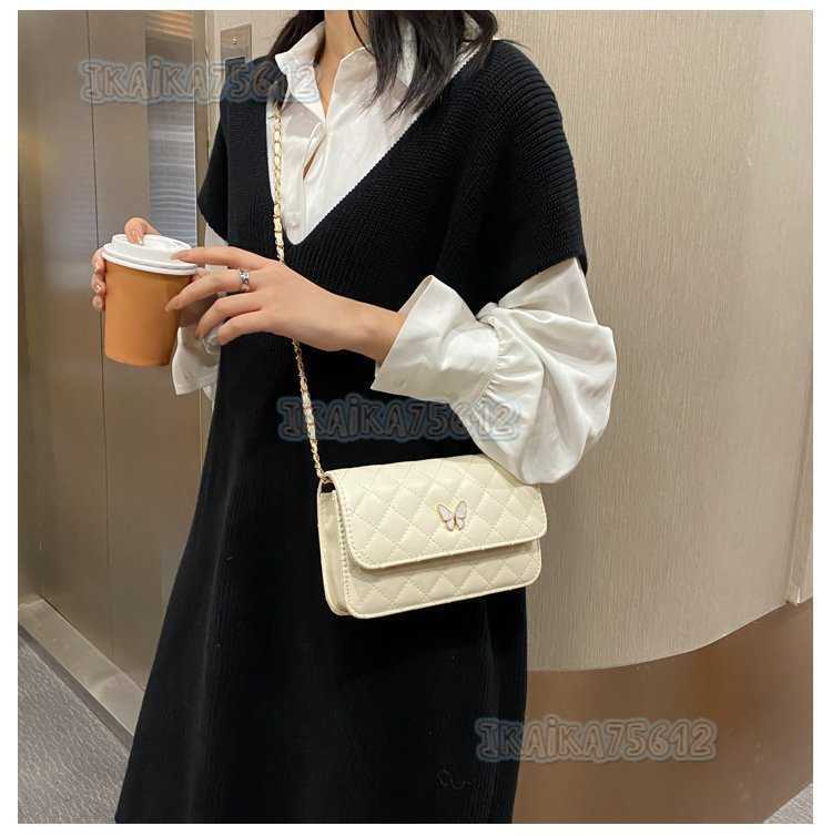 Womens 2025 Autumn/winter New Style Butterfly Chain Bag Fashion Shoulder Crossbody Bag Small Square Bag H250804