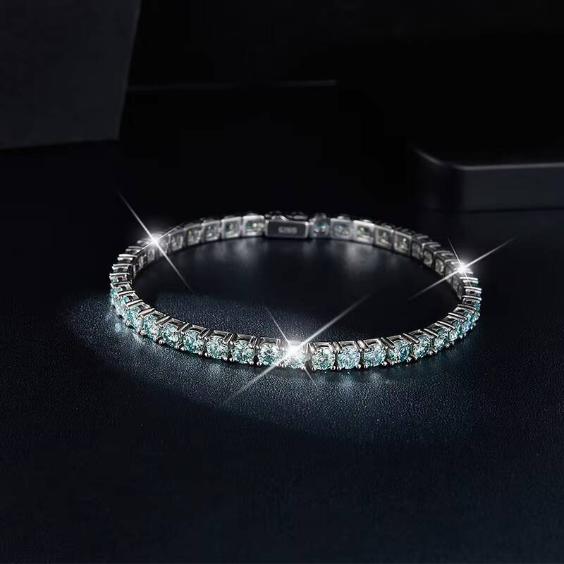 Ruizuan Moissanite Tennis Bracelets for Me Men Ladies Tennis Bracelet Moissanite Jewelry With Certificate Game GRA