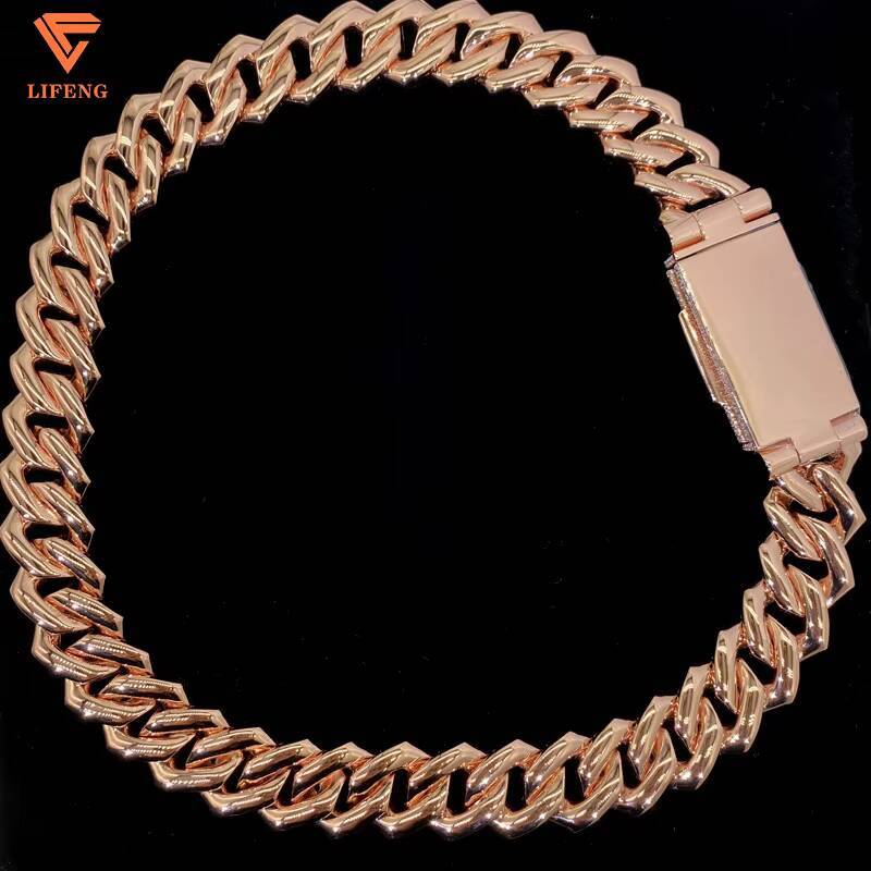 Moissanite Necklace Custom Lock 20mm Cuban Link Chain Ice Out Moissanite Chain Men Silver 925 Hiphop Cuban Link Necklace