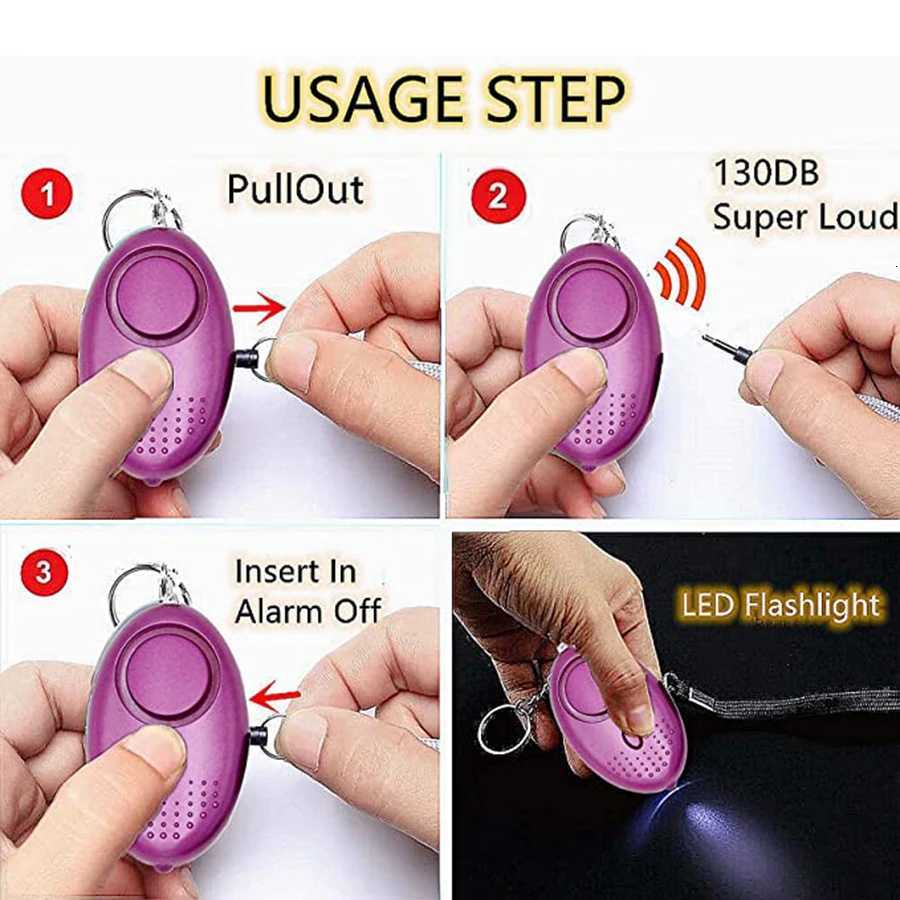 Self Defense Keychain Set for Women Safety Keychain Full Set with Personal Alarm Window Breaker Keychain Accessories G250802