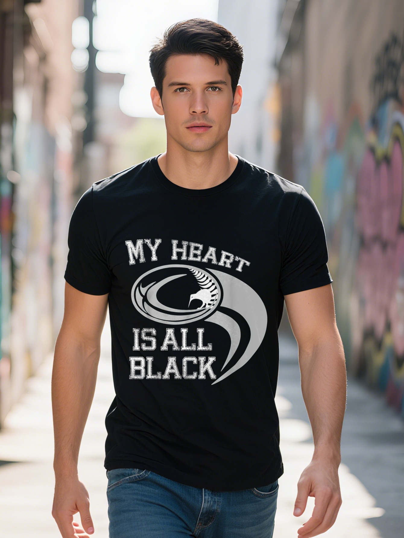 My Heart Is All Black Rugby New Zealand Fan T Shirt g 3c80d