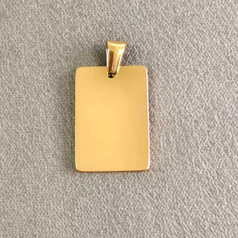 20pcs Stainless Steel Exquisite Buckle Rectangular Blank Pendant Mirror Polished Stainless Steel Pendant for DIY Necklace Making G250802
