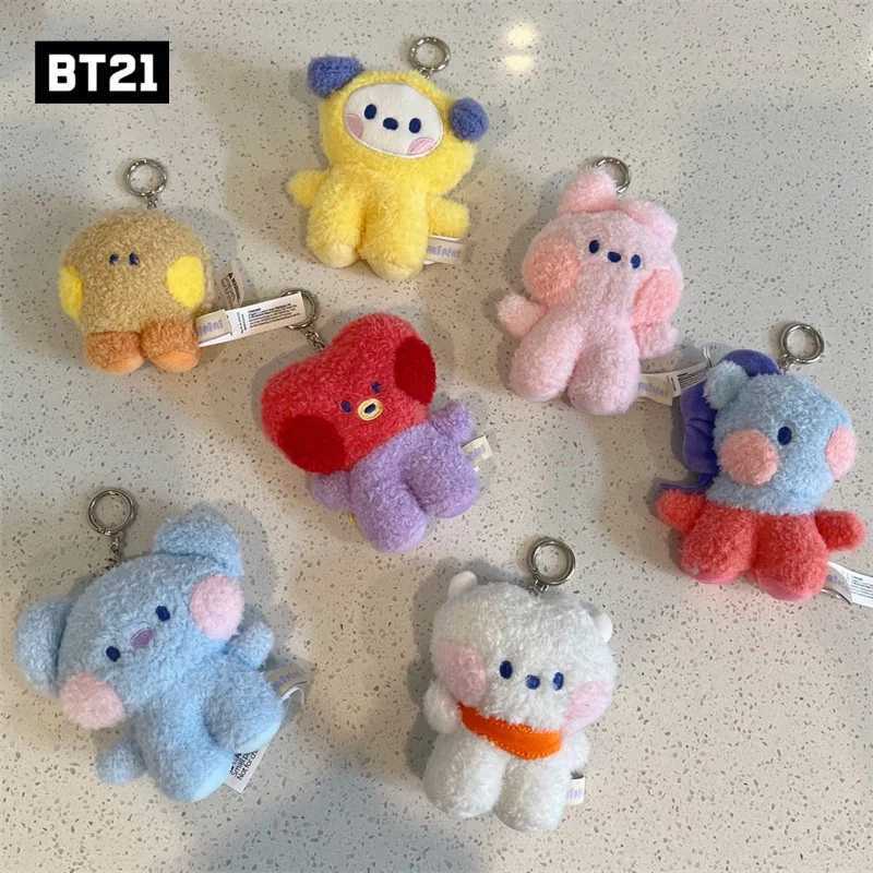 8Cm Kawaii Bt21 Small Animal Mini COOKY RJ TATA Plush Keychain Backpack Pendant Cartoon New Plush Doll Pendant Birthday Gift G250802