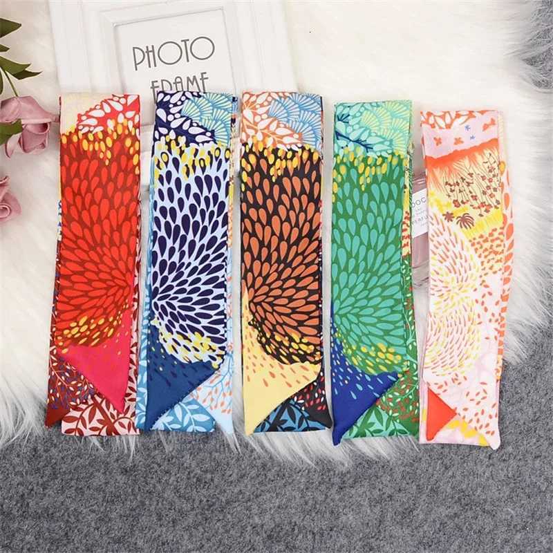 2023 New Luxury Brand Skinny Silk Scarf Bag Scarf for Women Deer Print Scarf Long Handle Bag Scarves Wraps Drop Shipping X250804