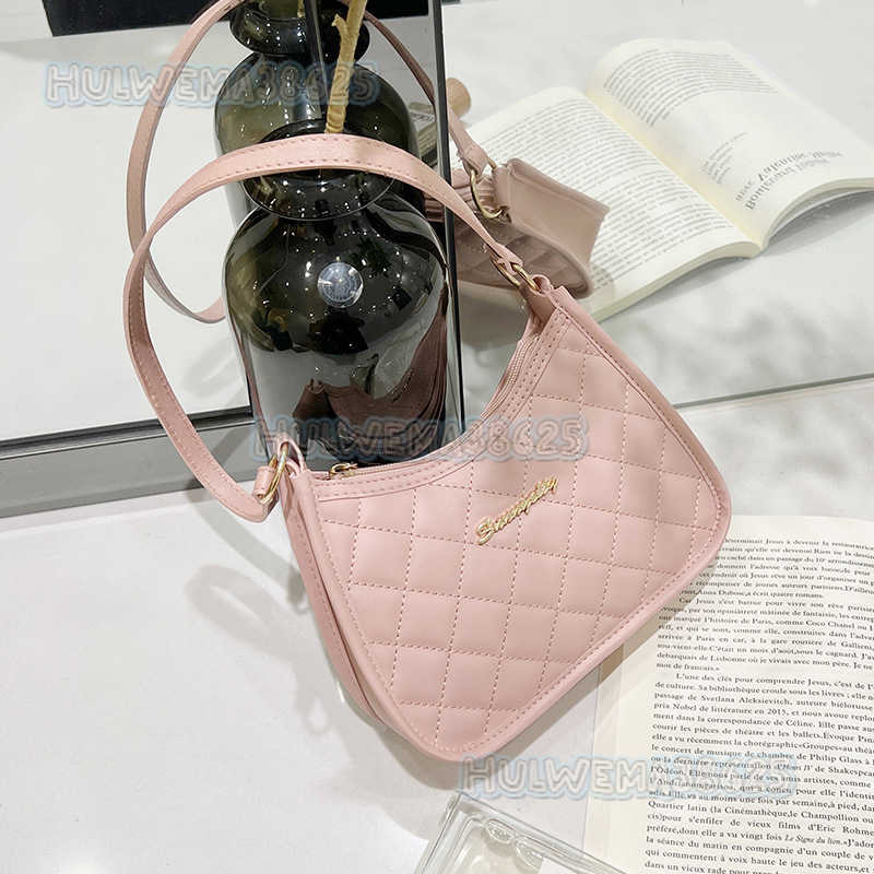 Small Bag Women Embroidered Rhombus Underarm Bag 2025 New Ladies Casual Fashion Handheld Shoulder Bag H250804