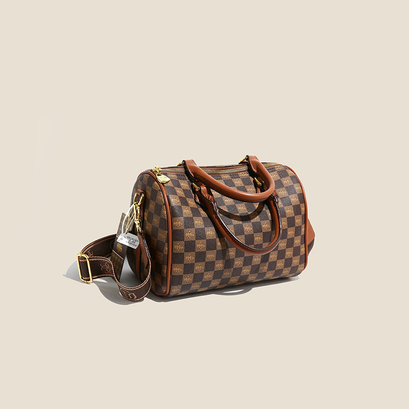 Premium 2025 New Bag Women's Fashion Boston Pillow Bag Texture Versatile Printed Handbag
