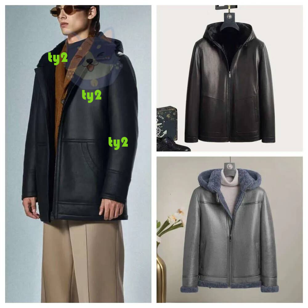 designer Merino wool Mens Jackets men's leather jacket Plush Faux Leather classic men Womens letter Coat Outerwear jacket for Couples hooded Wind