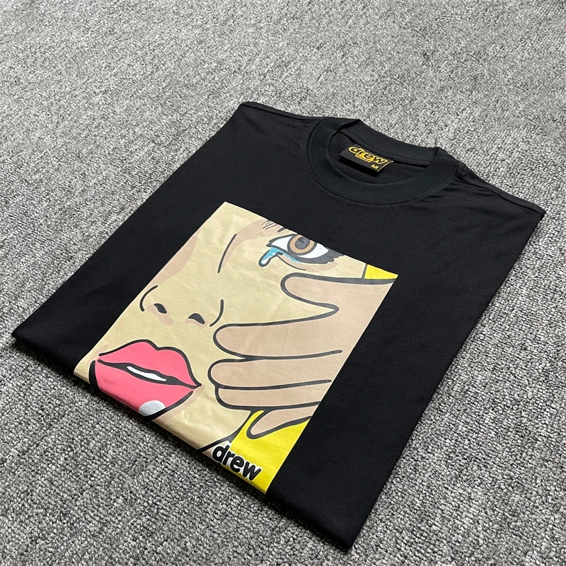 DREW HOUSE Men's T Shirts High Brand Fashion Printed Short Sleeve T-shirt Men Summer Round Neck Casual Breathable Top