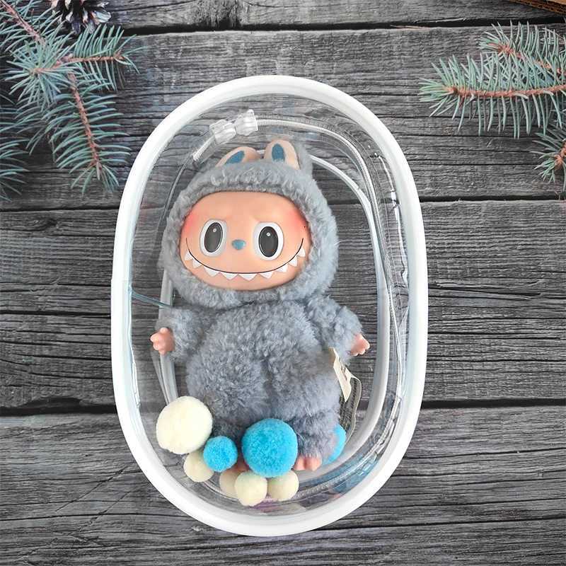 Clear Outdoor Bag Transparent Mini Kawaii Girl Plush Dolls Pouch Case For 15cm-16cm Cartoon Plushy Doll Anime Figure AC Toys GK G250802