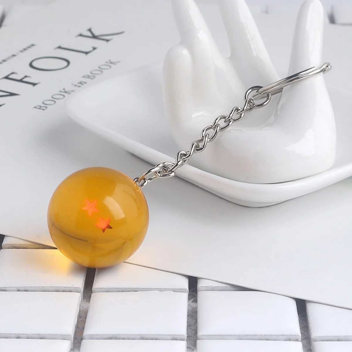 Wholesale Dragon Series 1-7 Stars Balls Keychain Gokus Bead Pendant Metal Key Ring Mens Car Womens Bag Accessories G250802