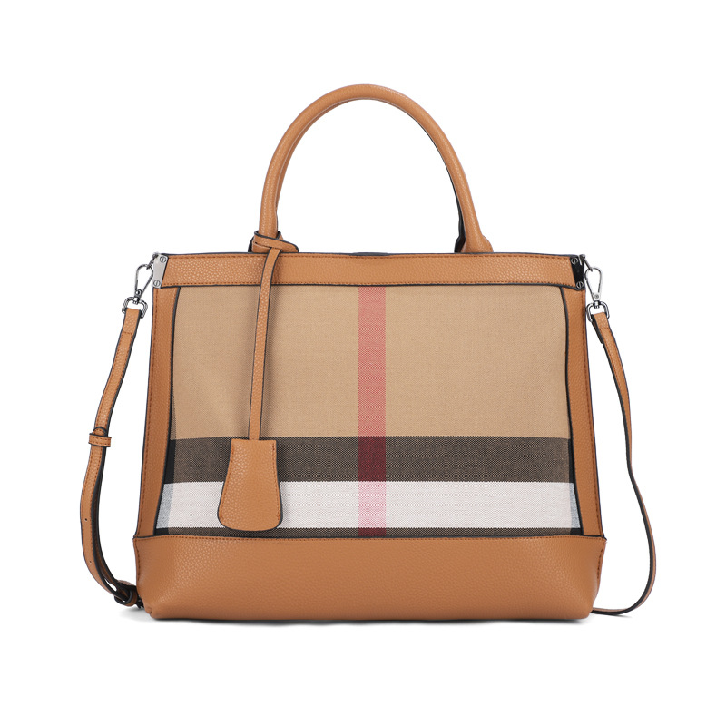 2025 checkered women's bags European and American style handbags mother-daughter bags spliced and versatile textured tote bags