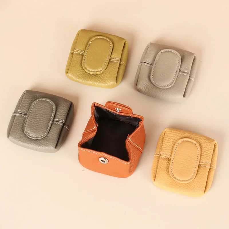 Mini Lychee Pattern Coin Purse Solid Color Buckle Key Earphone Storage Bag Casual Change Pouch for Daily Use G250802