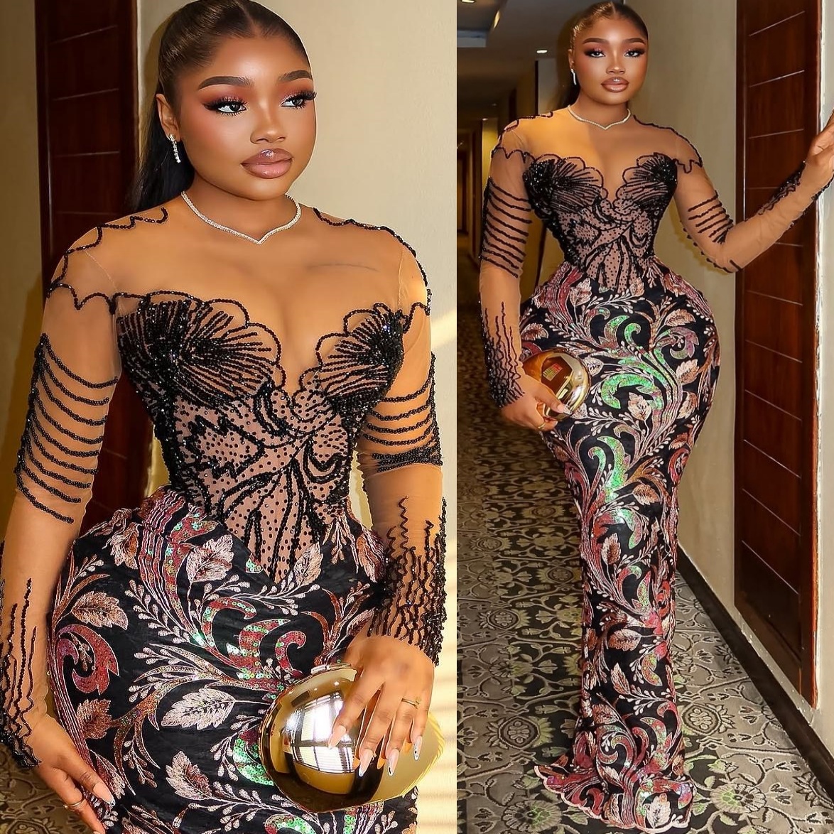 Sheath Black Prom Dresses 2025 Beaded African Lace Evening Formal Party Second Birthday Engagement Gowns Plus Size Dress For Special Occasions ZJ709