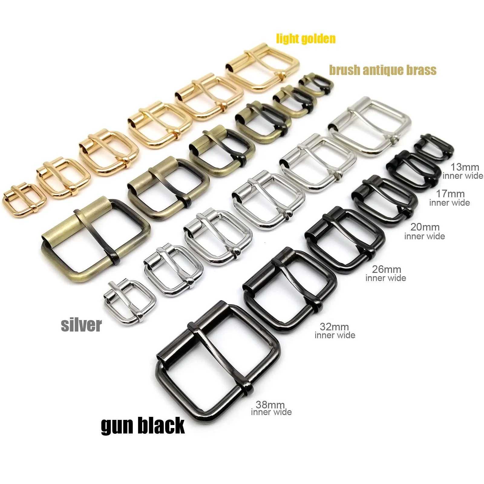 5pcs High Quality Thickened Leather Hand Bag Backpack Shoe Strap Belt Dog Collar Chain Rectangle Ring Adjustable Roller Pin Buckle G250802