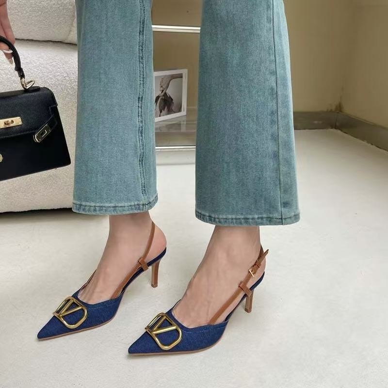 free shipping designer sandals women slippers slides womens blue denim indoor outdoor casual shoes trainers sneakers new