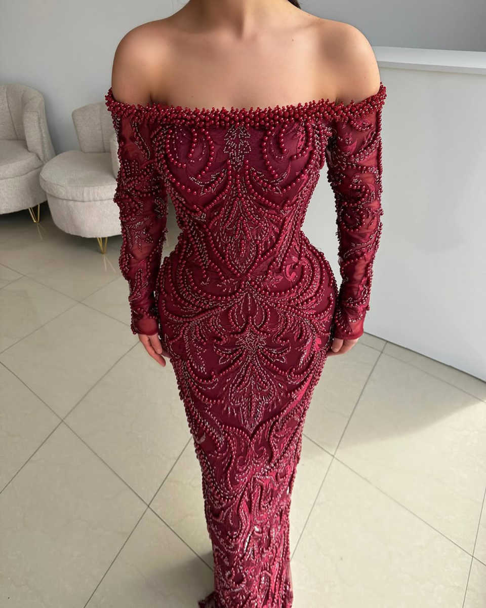 Elegant Exclusive Luxury Evening Gowns 2025 Custom Made Long Sleeve Mermaid Prom Party Dresses For Unforgettable Moments vestido de novia