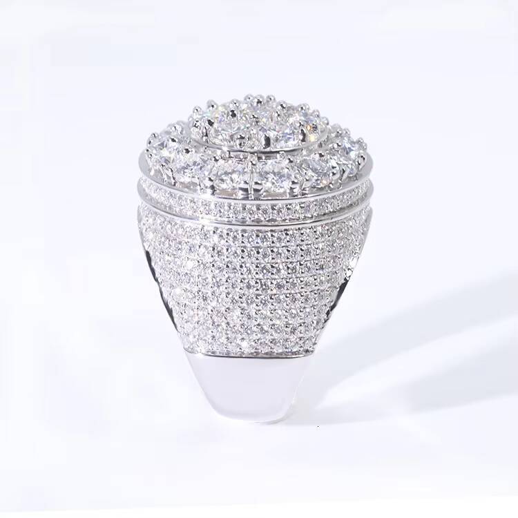 Wholesale Hip Hop Jewelry Championship S925 Sterling Silver Gold Plated Full Diamond VVS Ring Iced Out Rings for Mens Women