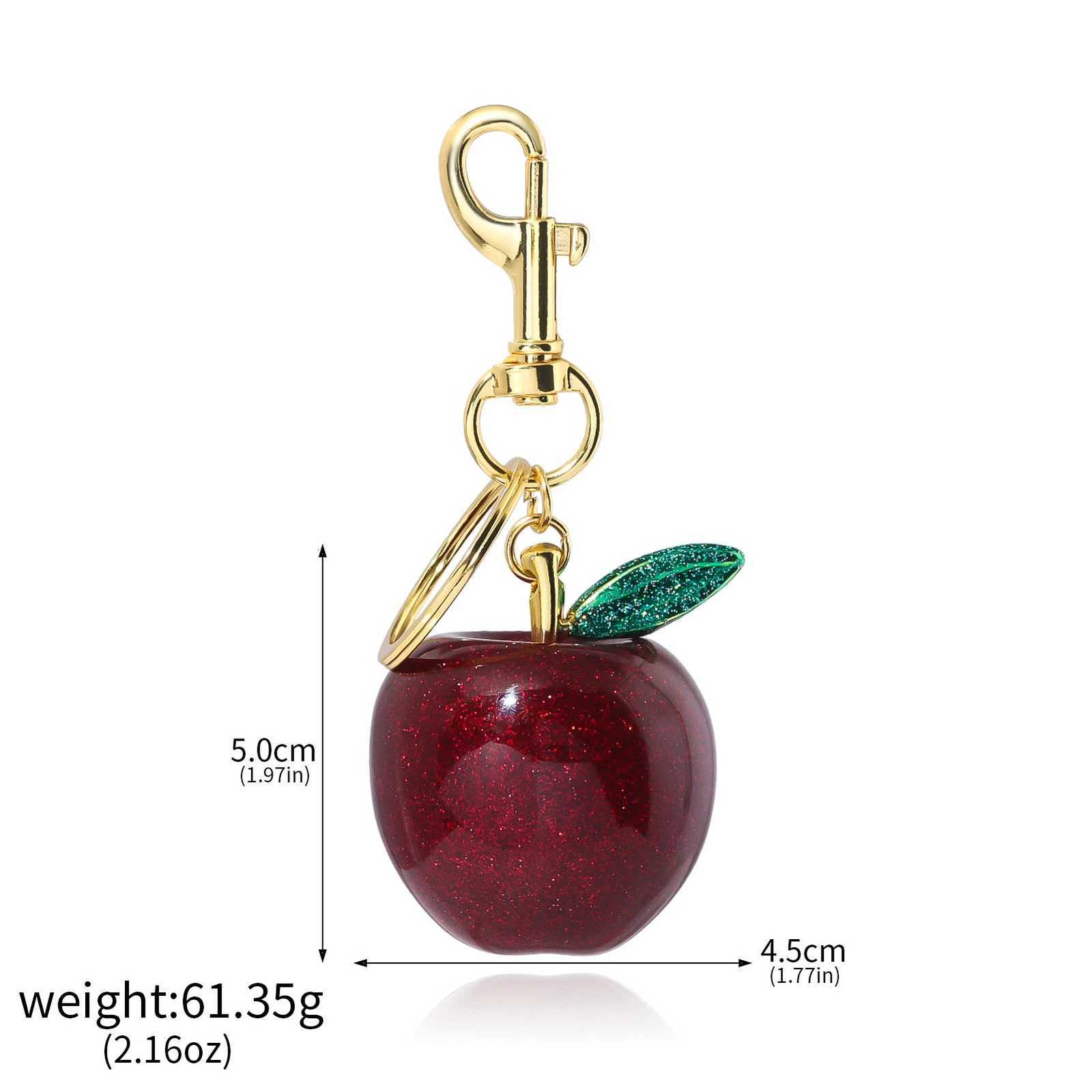 Fashion Apple Keychain Cute Crystal Red Apple Pendant Keyring For Backpack Decoration Exquisite Accessories Gifts G250802
