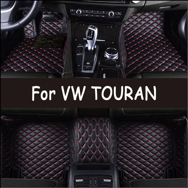 Car Floor Mats For Volkswagen TOURAN 5seat 2006 to 2015 Custom Auto Foot Pads Automobile Carpet Cover interior