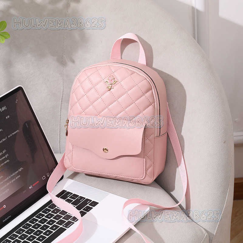 2025 Fashion Womens Bag Casual Quilted Small Backpack Handbag Shoulder Bag Rose Decoration Double Shoulder Bag H250804