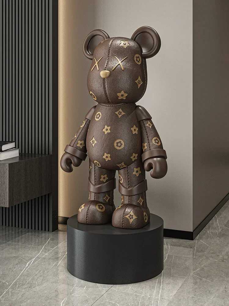 Cream Style Violent Bear Floor-standing Ornaments Living Room TV Cabinet Home Decoration High-end Doll Decorations L250804