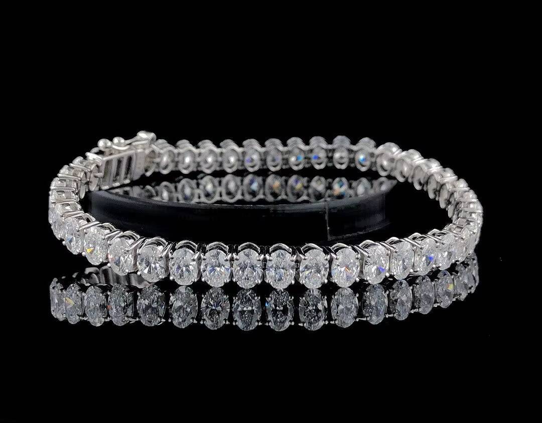 VOAINO 18K 14K 9K Gold 0.1 CT Oval Cutting Custom Solid Gold Lab Grown Made HPHT Diamond Tennis Bracelets