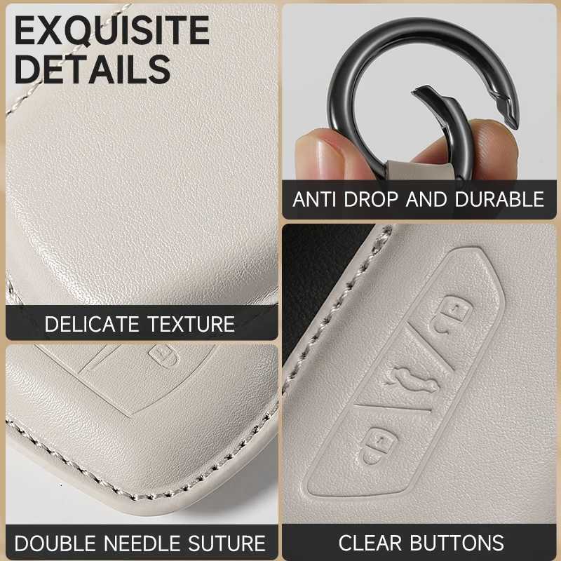 Genuine Leather Car Key Case Cover Key Bag For BMW X1 X3 X5 X6 X7 F20 F15 F16 F48 G20 G30 G01 G02 G05 Protect Set Accessories G250802