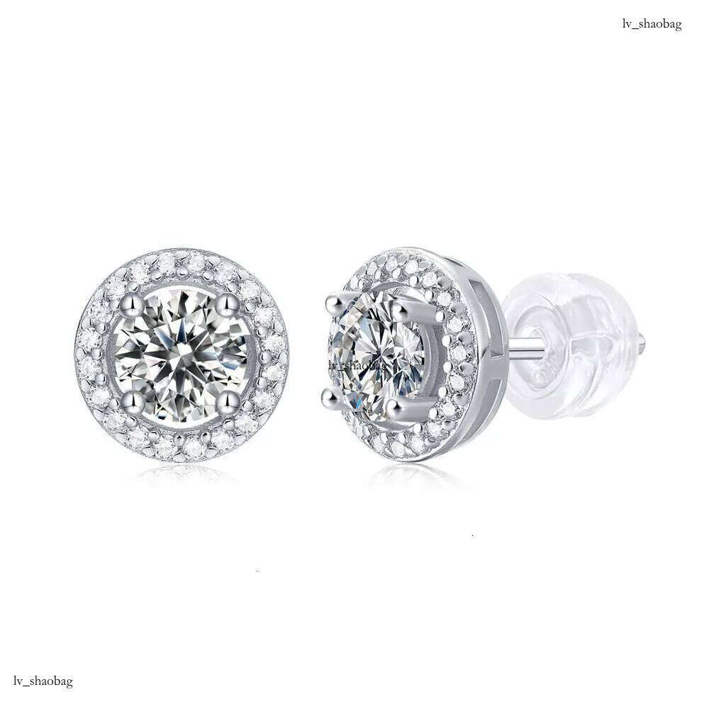 DHCollections Sier Moissanite Round Hoop Earrings Korean and Japanese Style Jewelry