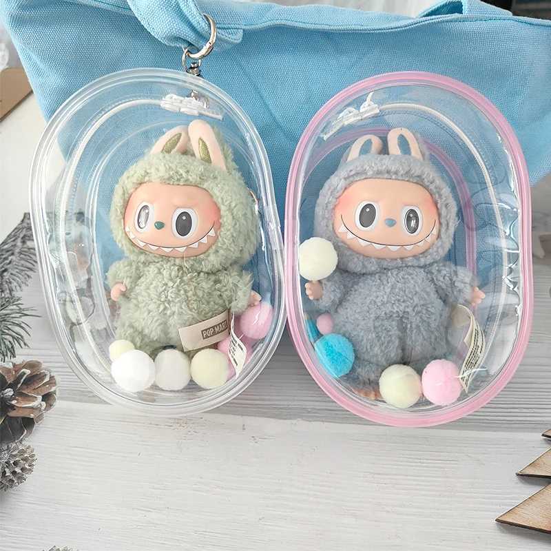 Clear Outdoor Bag Transparent Mini Kawaii Girl Plush Dolls Pouch Case For 15cm-16cm Cartoon Plushy Doll Anime Figure AC Toys GK G250802