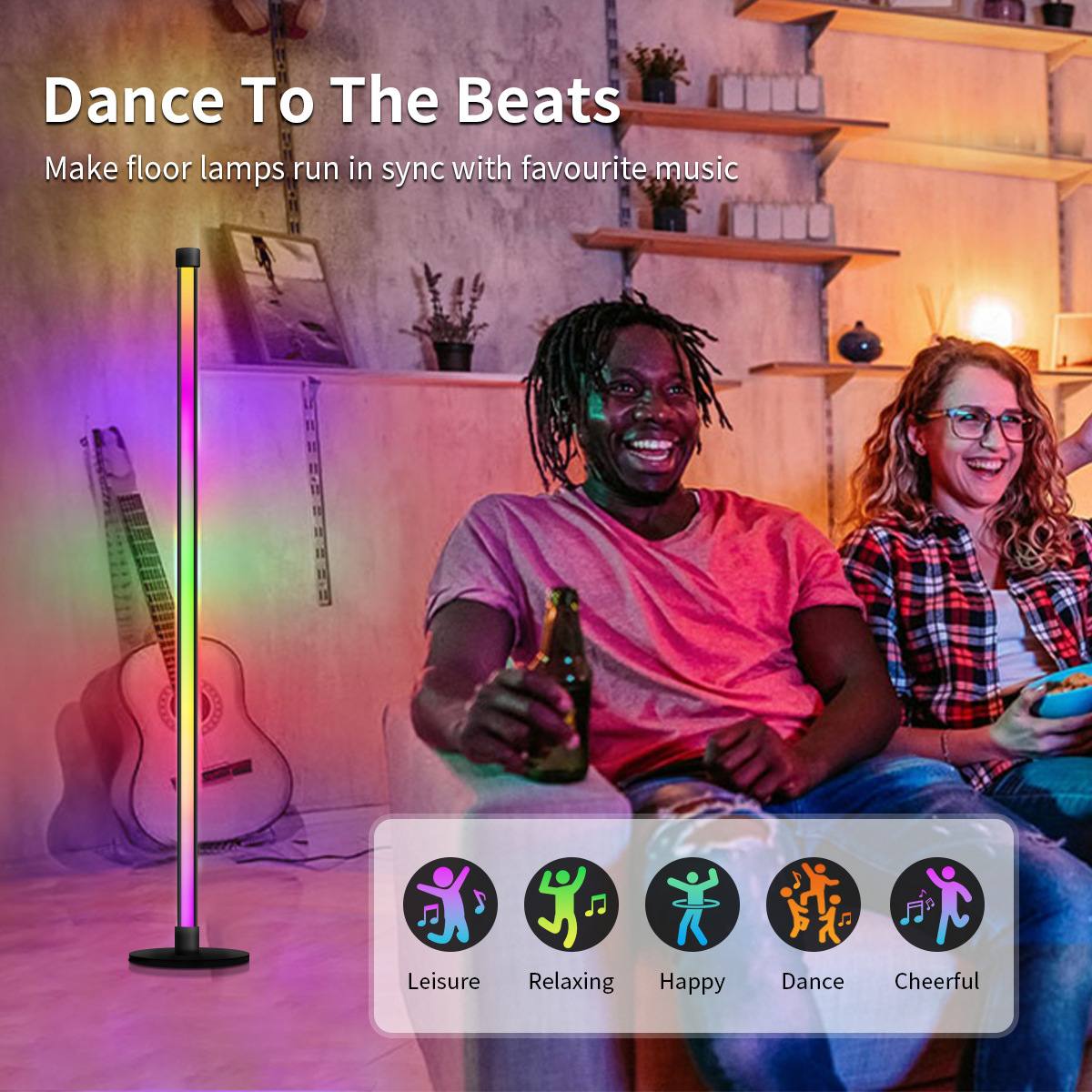 Colorful Adjustable Standing Light with Remotely Controlled Dimming Functionality - Ideal for Home Decorations HCP024