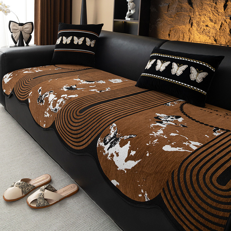 Designer Sofa Covers Blanket Non-Slip Sectional Couch Covers Luxury L Shape Resistant Sofa Slipcover for Furniture Bed Couch Sofa Green Butterfly
