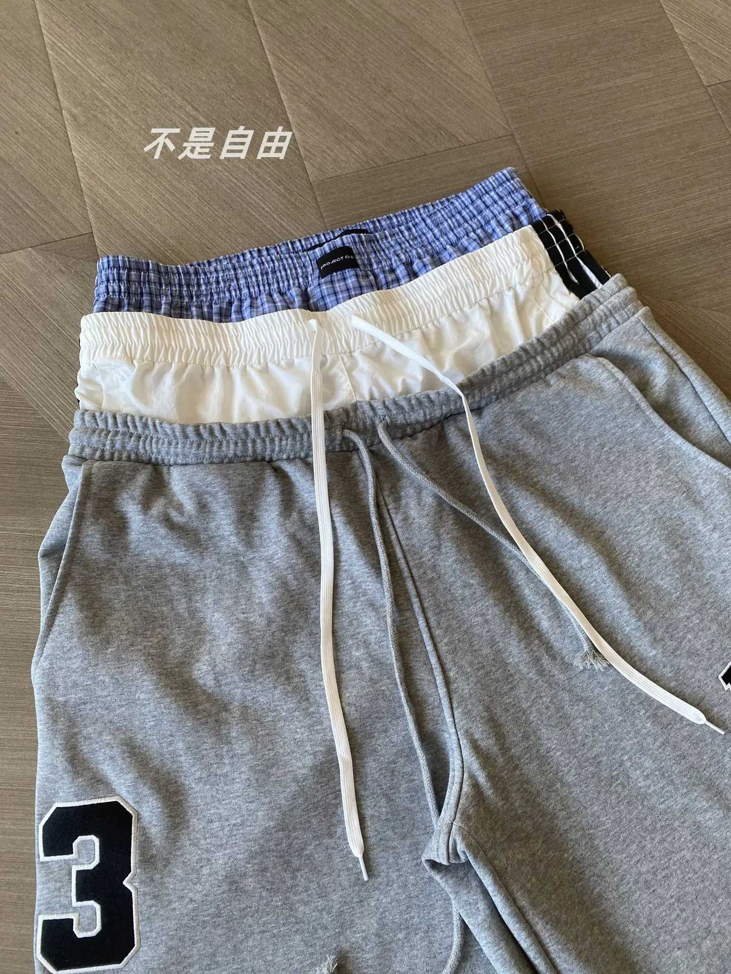 Fake Three Pieces Waist Design Project G/R Sweatpants Men Women Embroidery Digit 3 Label Track Pants Black Gray Casual Trousers X250804