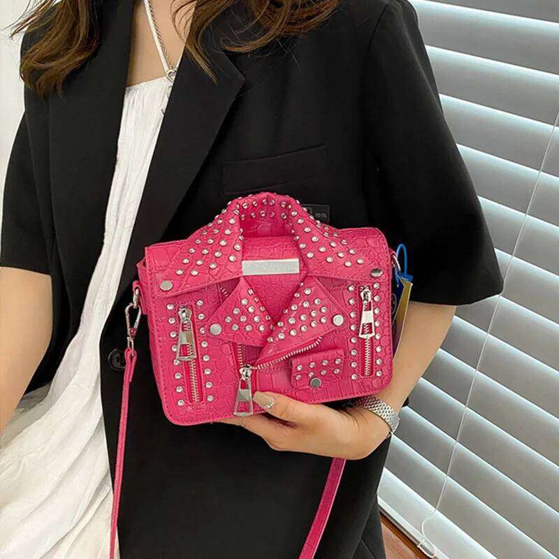 Fashion Jacket Design Crossbody Rivet Clothes Shape Women Handbag Purse Brand Designer Lady Shoulder Bags Women's Bag