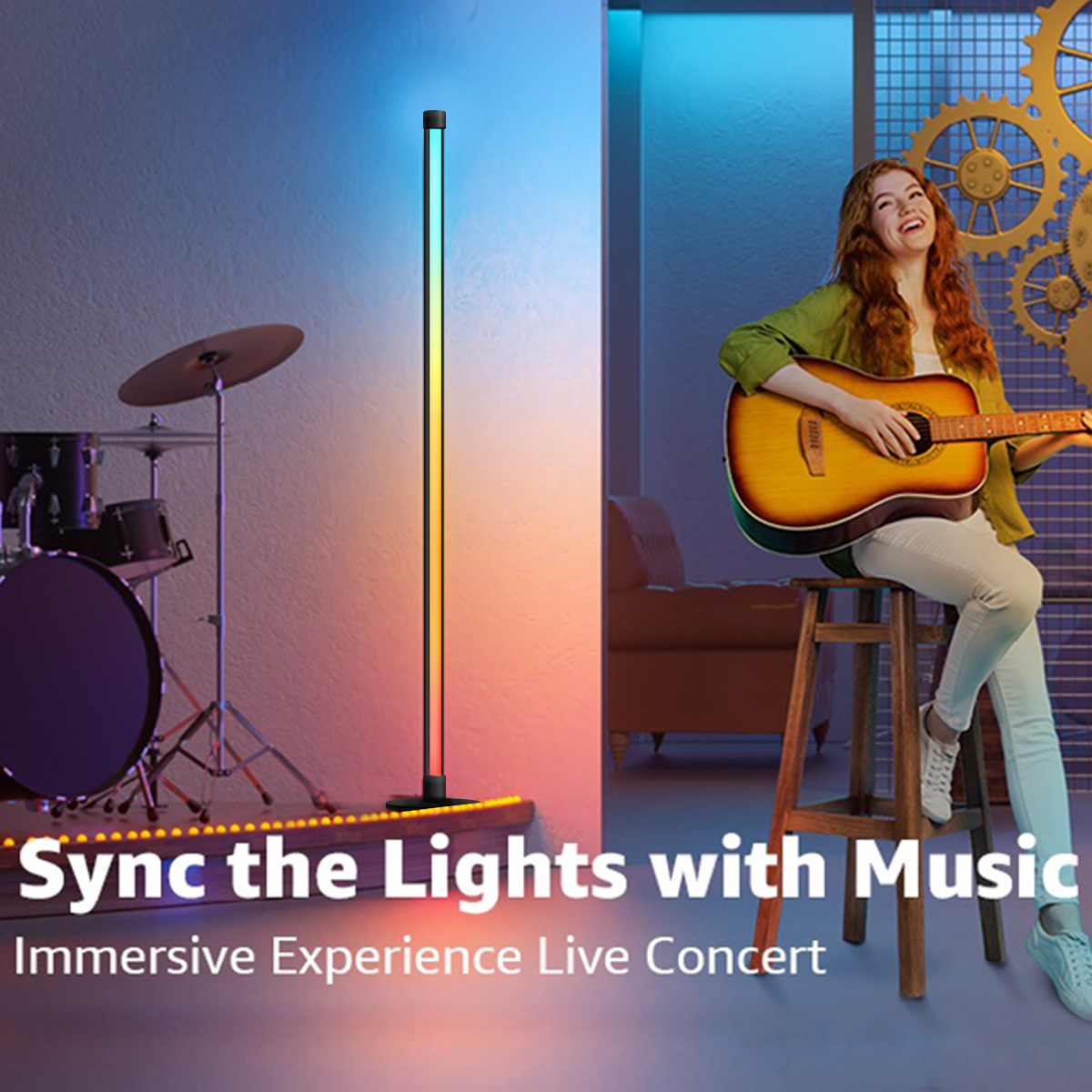 Colorful Adjustable Standing Light with Remotely Controlled Dimming Functionality - Ideal for Home Decorations HCP024