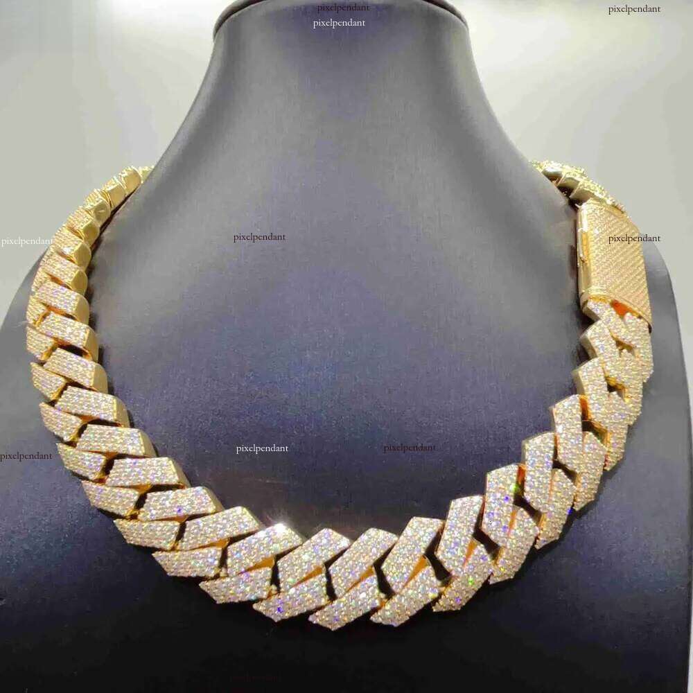 moissanite necklace designer jewelry cuban k chain Iced Out Pass Dia Tester Sterg Sier Necklace Vvs Moissanite chains for men necklaces20mm