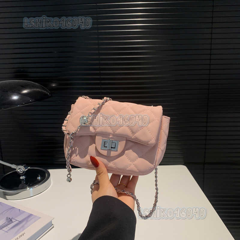 2025 New Fashion Diamond Chain Crossbody Bag Single Shoulder Black White Pink Silver H250804