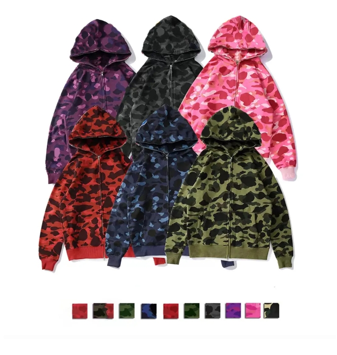 mens hoodies designer hoodie men shark print hoodie Harajuku long sleeve zip up overshirt Print Sweatshirt Casual streetwear fashion clothing daily outfit size s-xl