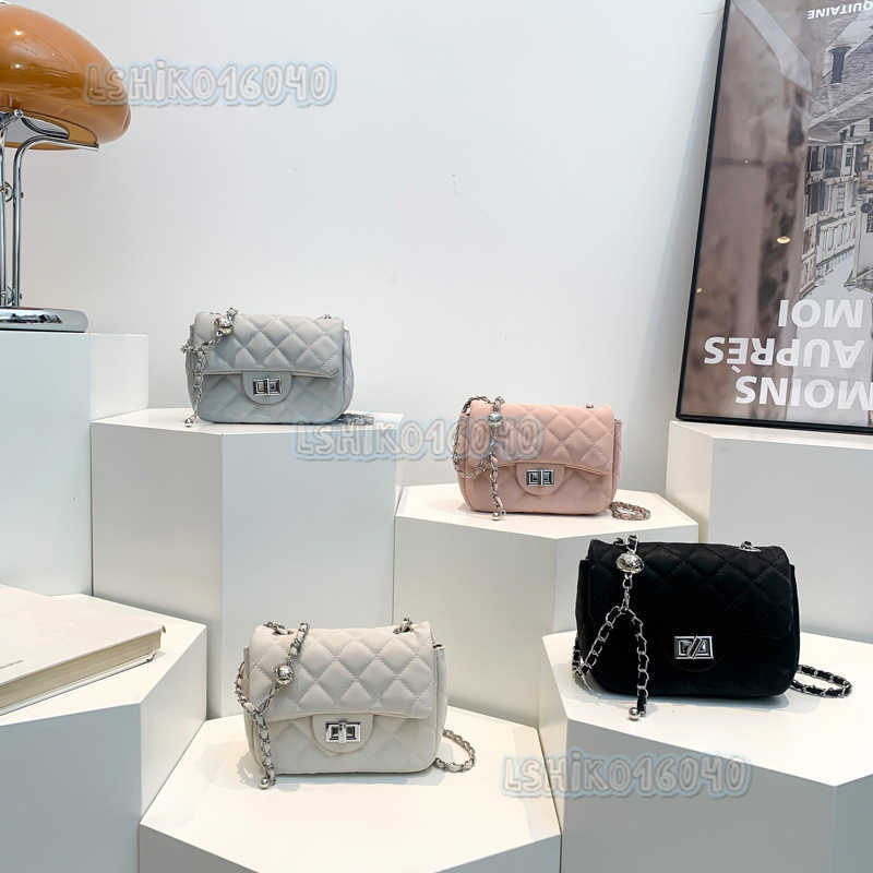 2025 New Fashion Diamond Chain Crossbody Bag Single Shoulder Black White Pink Silver H250804