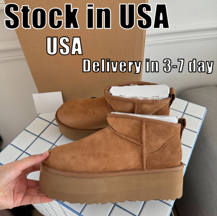 Tasman Slippers Women Tazz Fur Suede Shearling slides classic maxi platform Boot Men new Chestnut Mustard Black Winter sheepskin ultra mini designer shoes booties