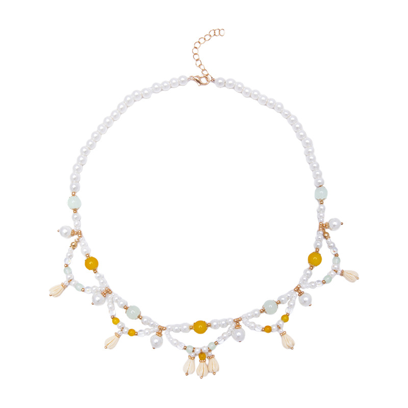 Chinese Neo Chinese Ancient Style Lily of the Valley Ying luo Collarbone Necklace for Women Delicate Hanfu Mianqun Accessory