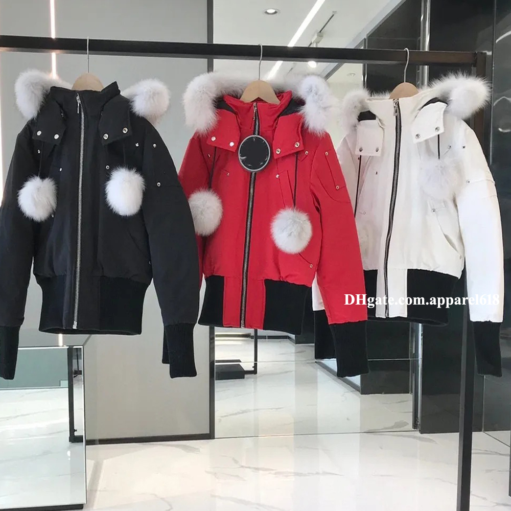 puffer jacket women designer Winter Parkas Warm Windbreaker waterproof crop short Coat luxury real fur hood white black color female stand collar Casual outwear