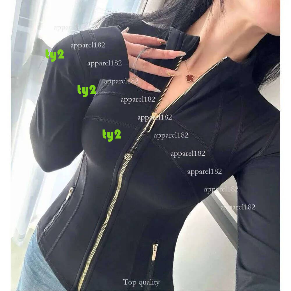Free Shipping Women Yoga Sets Jacket Shorts Define Gold Zipper Workout Sport Coat Fitness Gym Jacket Sports Pants Training Jogging leggings Sportswear