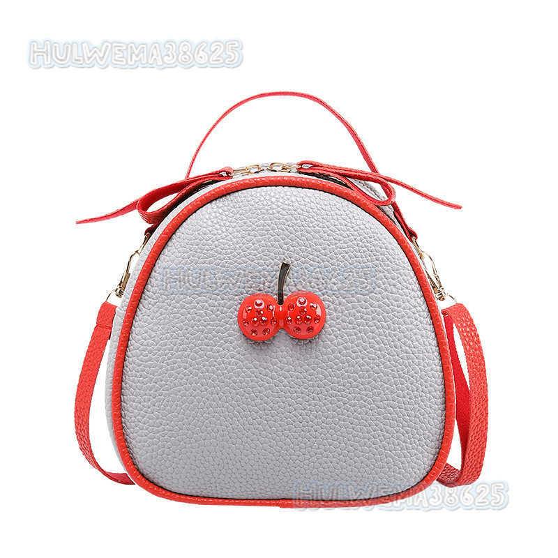 Style Lychee Pattern Color-block Cherry Small Backpack 2025 Summer New Womens Single Shoulder Crossbody Phone Bag H250804