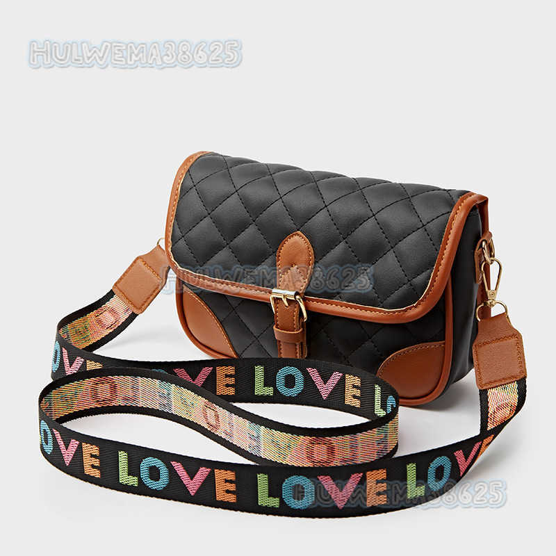 Womens Small Square Bag 2025 Summer New Fashion Embroidered Plaid Shoulder Bag Letter Chain Crossbody Bag H250804