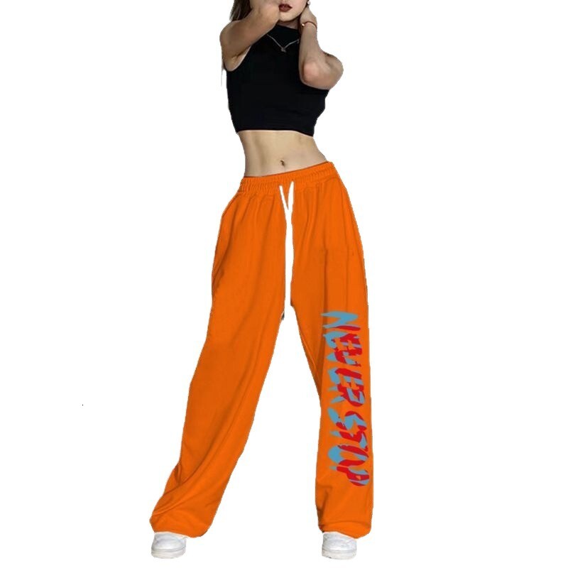 Free shipping designer Jazz Dance Slimming Spring Autumn Trendy Ins Style Sports Jogger Pants for Women Thin Hip Hop Sweatpants High quality clothing