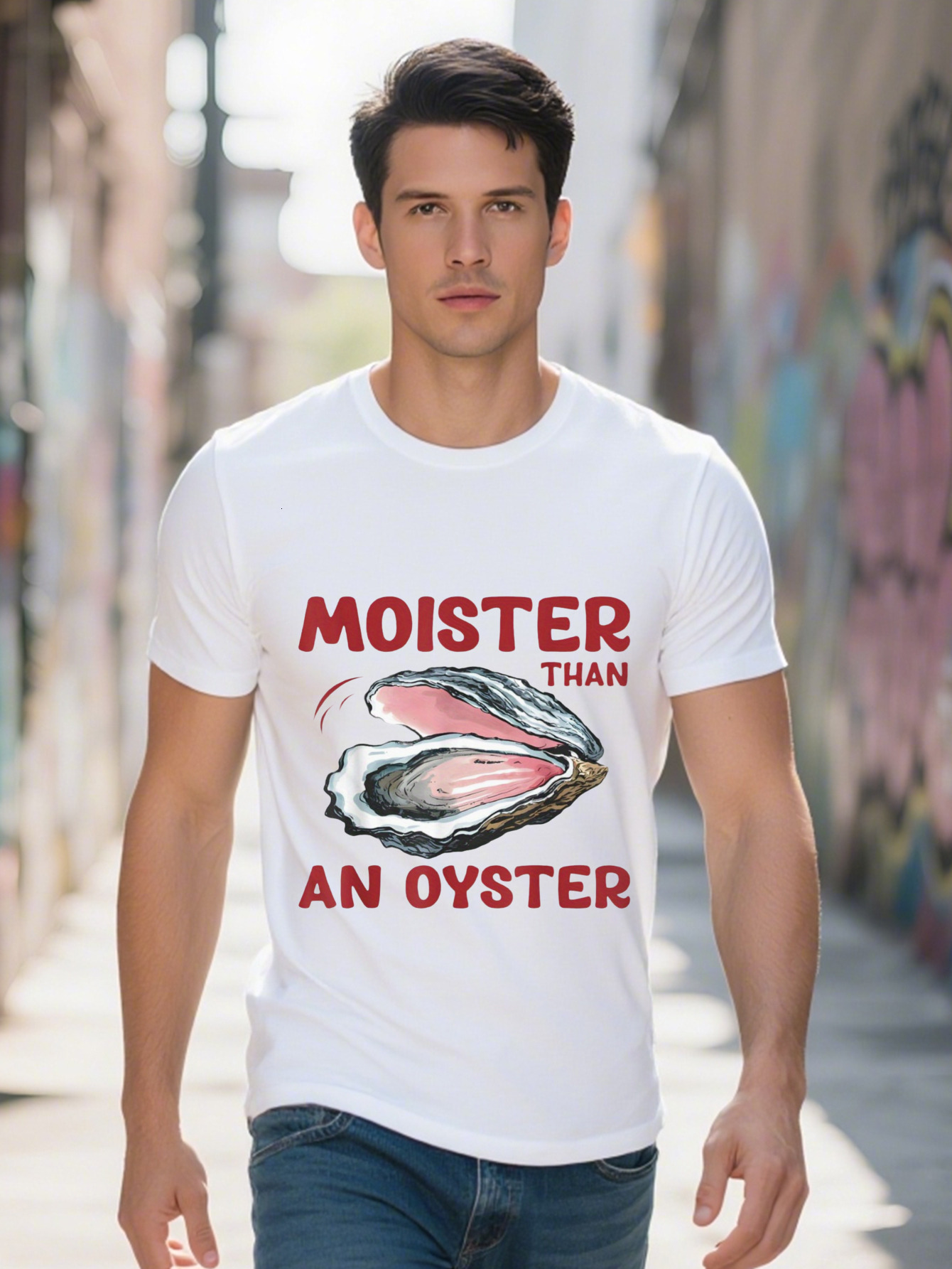 Men S g Cotton Moister Than An Oyster Funny Shellfish Shuck Adult Joke T-shirt 9f4a9