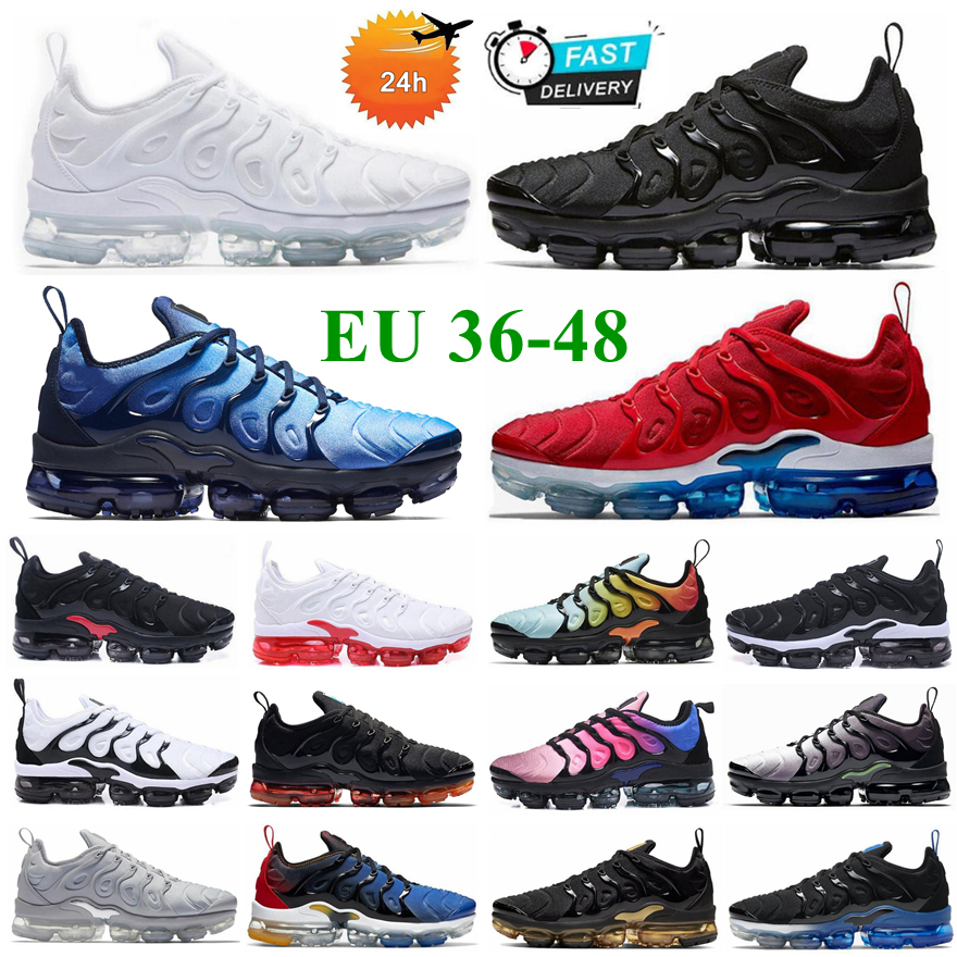 Big Size 48 Men Tn Plus Running ShoesWomen Tns Trainers Triple Black White University Blue Grape Sky Blue Gold University Red Chaussures Outdoor Sports Sneakers