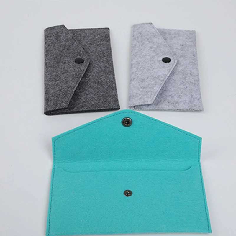 Unisex Portable Felt Coin Purse Multifunction Cards Wear-Resistant Phone Bag Mobile Phone Passport Storage Pocket Change Bag G250802